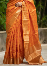 Load image into Gallery viewer, Gold Yellow Self Weaving Banarasi Silk Saree with Zari Border &amp; Pallu