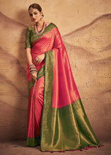 Load image into Gallery viewer, Raspberry Pink Zari Woven Silk Saree