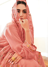 Load image into Gallery viewer, Salmon Pink Designer Woven Viscose Organza Salwar Suit with Embroidery work: Top Pick