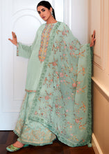 Load image into Gallery viewer, Baby Blue Designer Woven Viscose Organza Salwar Suit with Embroidery work: Top Pick