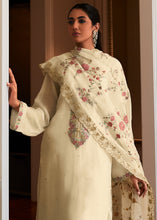 Carica l'immagine nel visualizzatore Galleria,Parchment White Designer Woven Viscose Organza Salwar Suit with Embroidery work: Top Pick