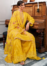 Load image into Gallery viewer, Golden Yellow Designer Woven Viscose Organza Salwar Suit with Embroidery work: Top Pick