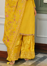 Load image into Gallery viewer, Golden Yellow Designer Woven Viscose Organza Salwar Suit with Embroidery work: Top Pick