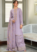 Load image into Gallery viewer, Pastel Purple Designer Woven Viscose Organza Salwar Suit with Embroidery work: Top Pick