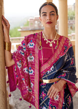 Load image into Gallery viewer, Slate Grey Printed Patola Silk Saree with Zari Border &amp; Tassels on Pallu