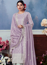 Load image into Gallery viewer, Periwinkle Purple Cotton Printed Salwar Suit With Embroidery Work: Summer Collection