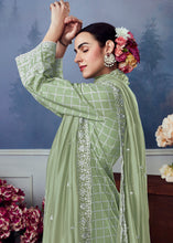 Load image into Gallery viewer, Pastel Green Cotton Printed Salwar Suit With Embroidery Work: Summer Collection