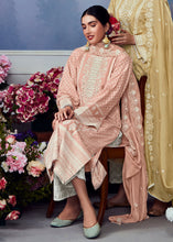 Cargar imagen en el visor de la galería, Salmon Pink Cotton Printed Salwar Suit With Embroidery Work: Summer Collection