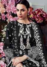 Load image into Gallery viewer, Raven Black Cotton Printed Salwar Suit With Embroidery Work: Summer Collection