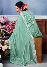 Load image into Gallery viewer, Light Tiffany Blue Cotton Printed Salwar Suit With Embroidery Work: Summer Collection