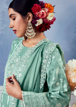 Load image into Gallery viewer, Light Tiffany Blue Cotton Printed Salwar Suit With Embroidery Work: Summer Collection