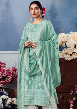 Load image into Gallery viewer, Light Tiffany Blue Cotton Printed Salwar Suit With Embroidery Work: Summer Collection