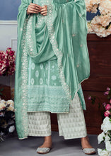 Load image into Gallery viewer, Light Tiffany Blue Cotton Printed Salwar Suit With Embroidery Work: Summer Collection