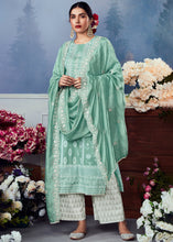Load image into Gallery viewer, Light Tiffany Blue Cotton Printed Salwar Suit With Embroidery Work: Summer Collection