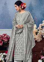 Load image into Gallery viewer, Mink Grey Cotton Printed Salwar Suit With Embroidery Work: Summer Collection