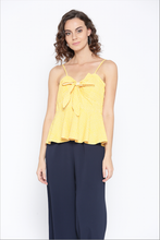 Cargar imagen en el visor de la galería, Front knot peplum top with printed checks