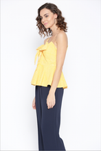Cargar imagen en el visor de la galería, Front knot peplum top with printed checks