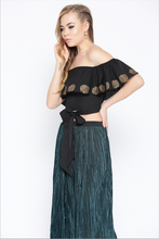 Load image into Gallery viewer, Off shoulder top with criss cross tie up