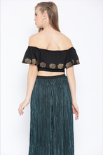 Load image into Gallery viewer, Off shoulder top with criss cross tie up