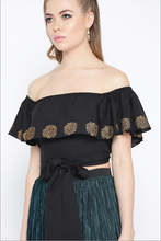 Load image into Gallery viewer, Off shoulder top with criss cross tie up