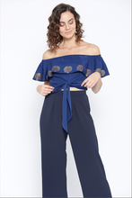Load image into Gallery viewer, Off shoulder top with criss cross tie up