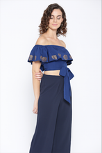 Load image into Gallery viewer, Off shoulder top with criss cross tie up