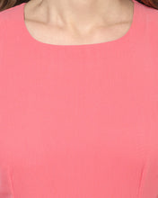 Load image into Gallery viewer, Peach coloured Solid Maxi Dress