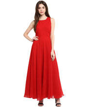 Load image into Gallery viewer, Red Solid Maxi Dress