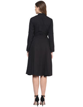 Load image into Gallery viewer, Black Solid Skater Dress
