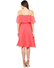 Load image into Gallery viewer, Pink Coloured Solid Skater Dress