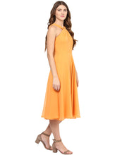 Load image into Gallery viewer, Orange Coloured Solid Skater Dress