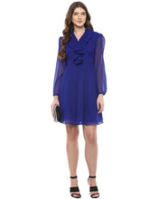 Load image into Gallery viewer, Frill collar Flare Dress