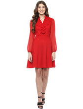 Load image into Gallery viewer, Frill collar Flare Dress