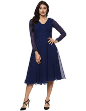 Load image into Gallery viewer, Front Gathered Midi Skater Dress