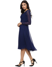 Load image into Gallery viewer, Front Gathered Midi Skater Dress
