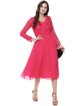 Load image into Gallery viewer, Front Gathered Midi Skater Dress