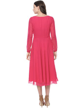 Load image into Gallery viewer, Front Gathered Midi Skater Dress