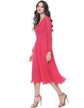 Load image into Gallery viewer, Front Gathered Midi Skater Dress
