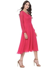 Load image into Gallery viewer, Front Gathered Midi Skater Dress