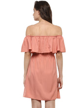 Load image into Gallery viewer, Off shoulder frill mini dress