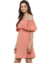 Load image into Gallery viewer, Off shoulder frill mini dress