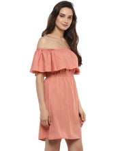 Load image into Gallery viewer, Off shoulder frill mini dress