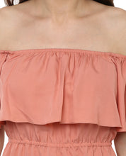 Load image into Gallery viewer, Off shoulder frill mini dress