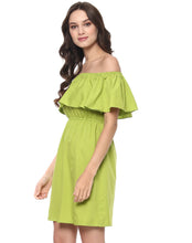Load image into Gallery viewer, Off shoulder frill mini dress