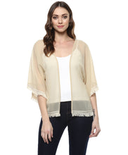 Load image into Gallery viewer, Front Open Fringe Lace Shrug