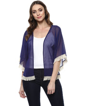 Load image into Gallery viewer, Front Open Fringe Lace Shrug