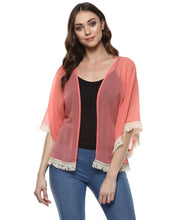 Load image into Gallery viewer, Front Open Fringe Lace Shrug