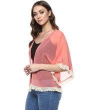 Load image into Gallery viewer, Front Open Fringe Lace Shrug