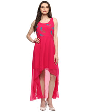 Load image into Gallery viewer, High Low Maxi Dress with printed yoke
