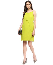 Load image into Gallery viewer, Short Speghetti dress with front drape